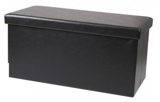 Kube - Pu Black Ottoman Bench