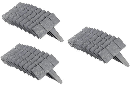 Grey 30Pk Stone Effect Garden Border Set