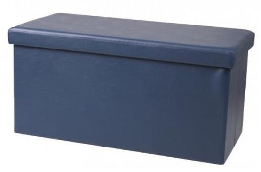 Kube - Pu Navy Blue Ottoman Bench
