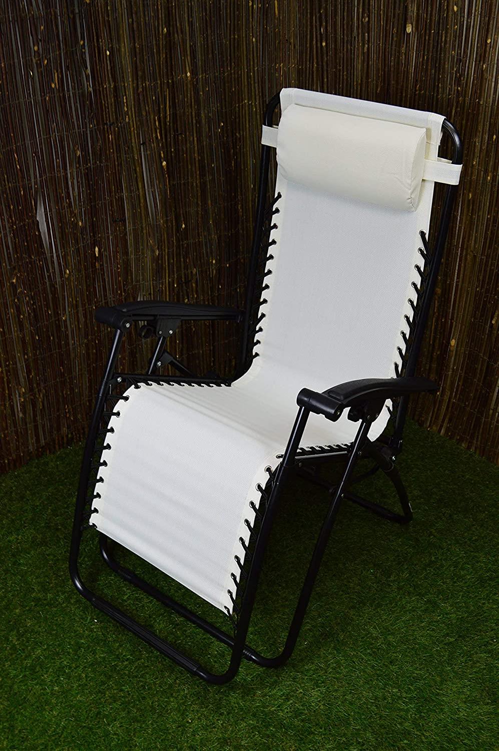 Textoline Reclining Chair - Beige/ White