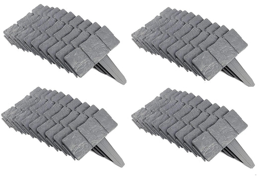Grey 40Pk Stone Effect Garden Border Set