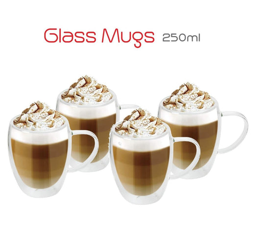 4 Double Wall Mugs - 250ml