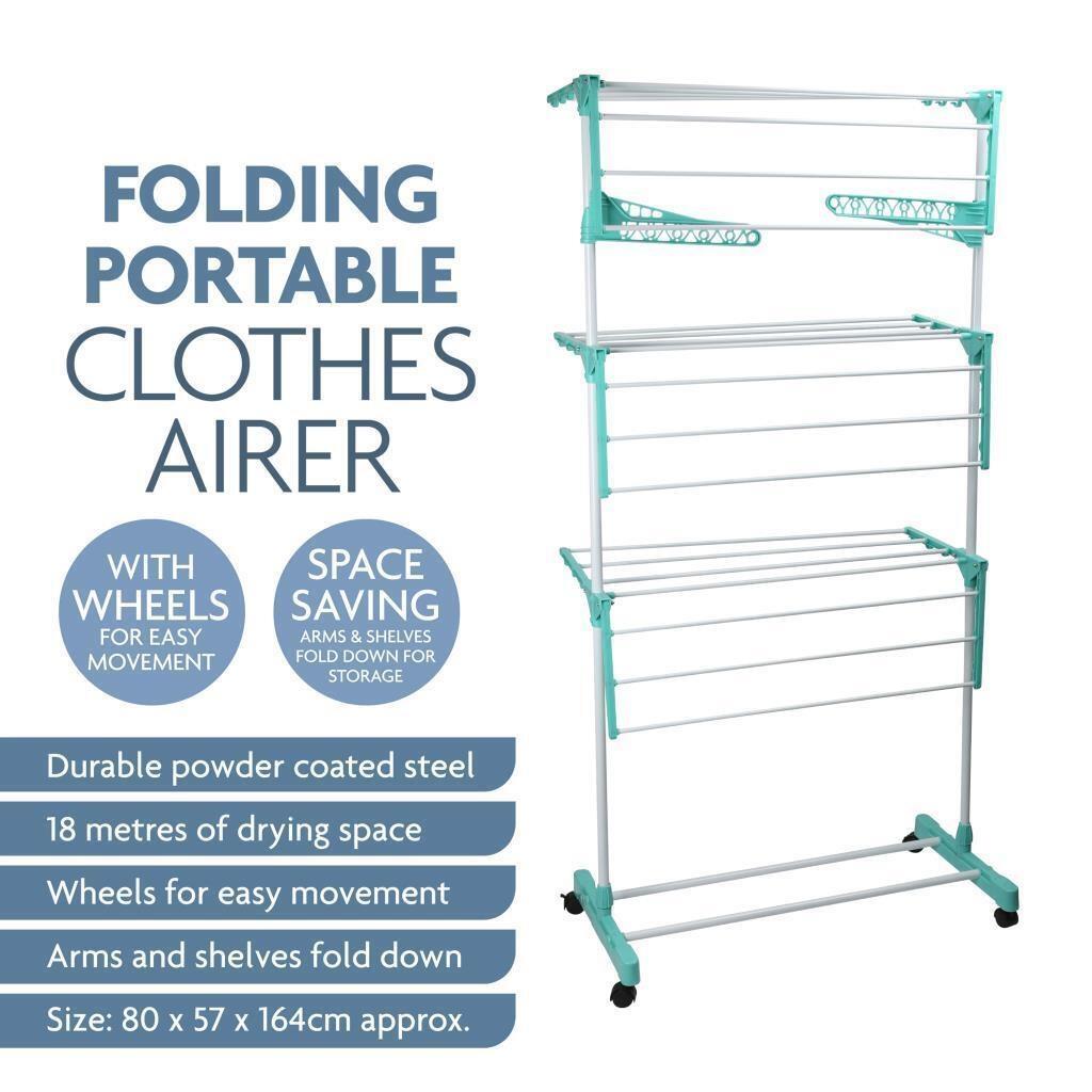 Green 3 Tier Clothes Airer