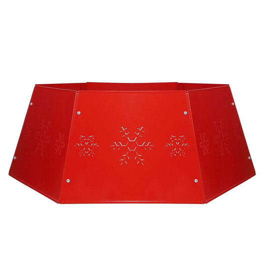 Hexagonal Metal Tree Skirt - Red