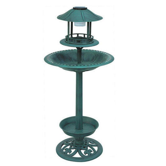 Green Solar Bird Bath