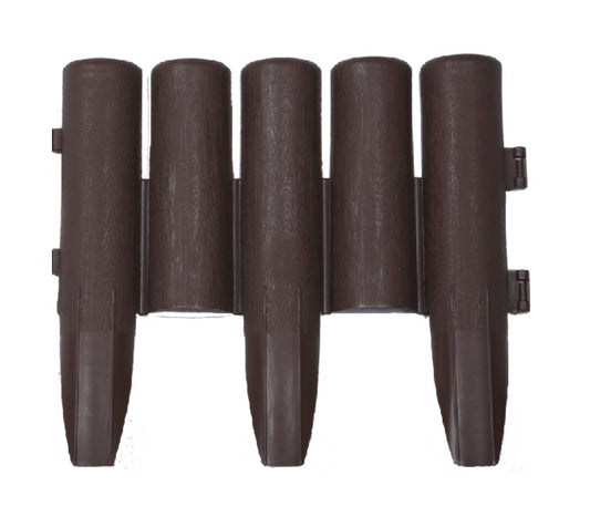 8PK Plastic Cylindrical Garden Edging (Brown)