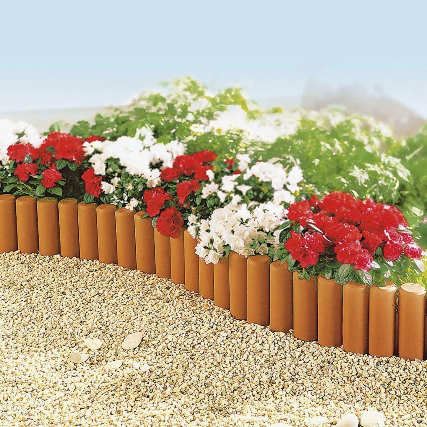 8Pk Plastic Cylindrical Garden Edging(Terracotta)