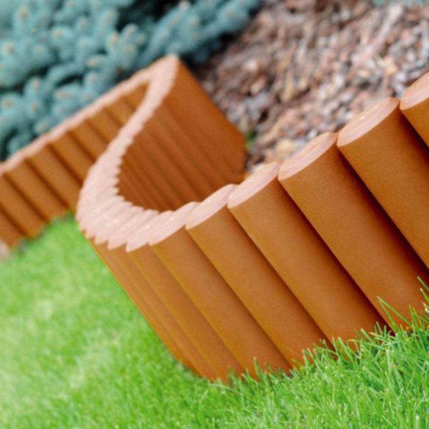 8Pk Plastic Cylindrical Garden Edging(Terracotta)