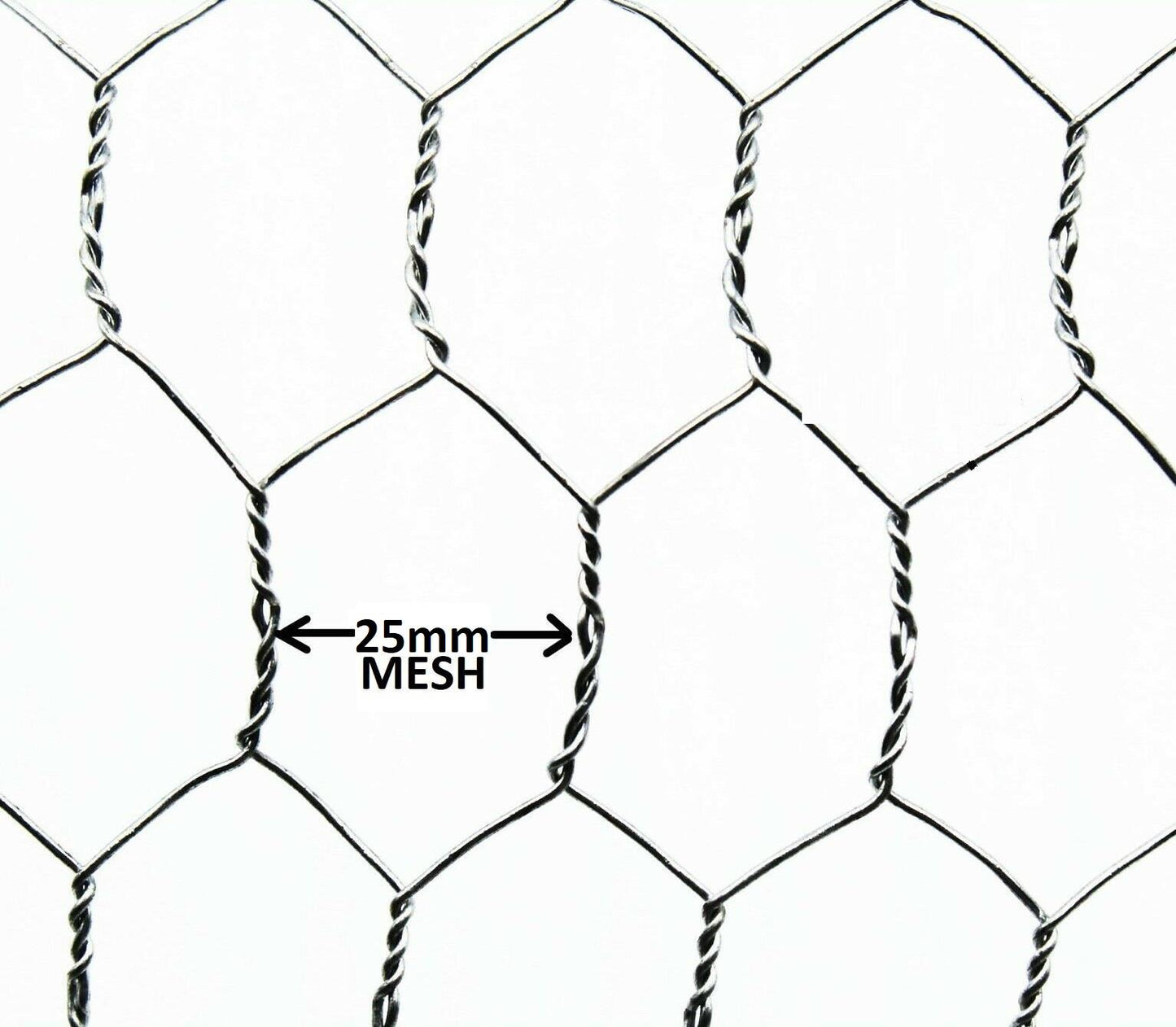 GALVANISED WIRE NETTING 10M X 0.6M X 25MM