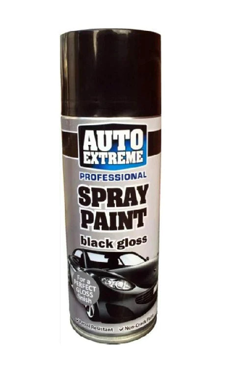 3x AX BLACK GLOSS SPRAY PAINT 400ML