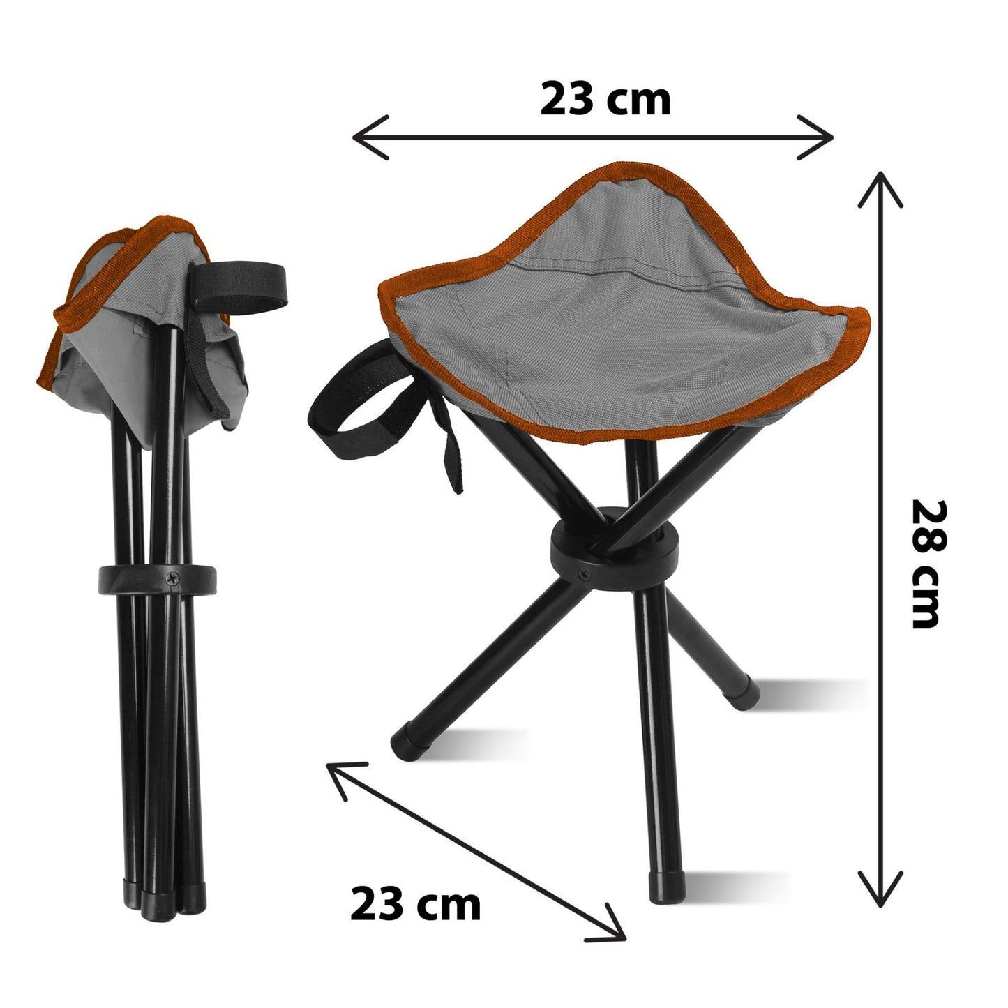 Grey Folding Stool (23x23x28)